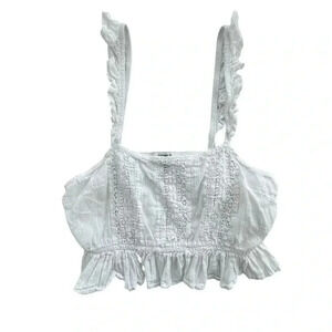 White Cotton Forever 21 Crop Top - Tank Top, Size Small